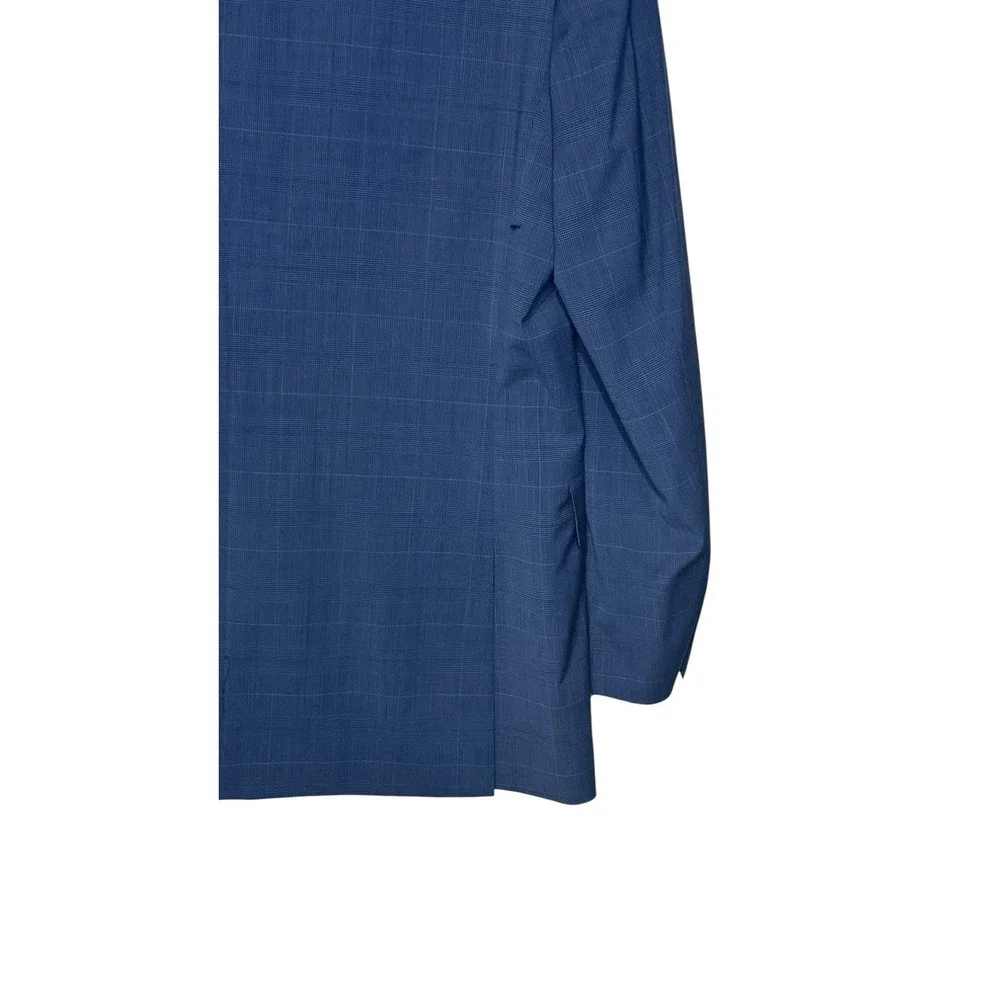 Stafford Men Blazer‎ Jacket Plaid Woolblend Classic Fit 2-Button Double Vent 46L
